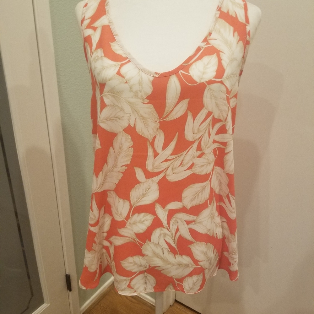 Loft Mixed Media Tank Top Floral NWT